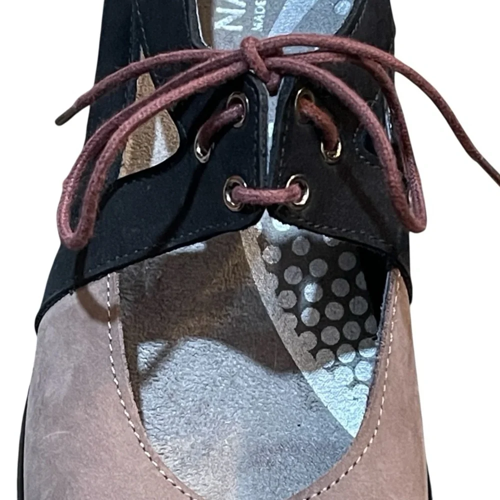 Naot Mary Jane Alisio Two Tone Lace Up Nubuck Suede Shoes. 37‎ / US 6-6.5